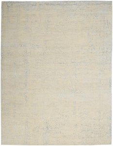 Nourison Luna LUN01 Ivory Silver Blue Area Rug  Cream / Ivory