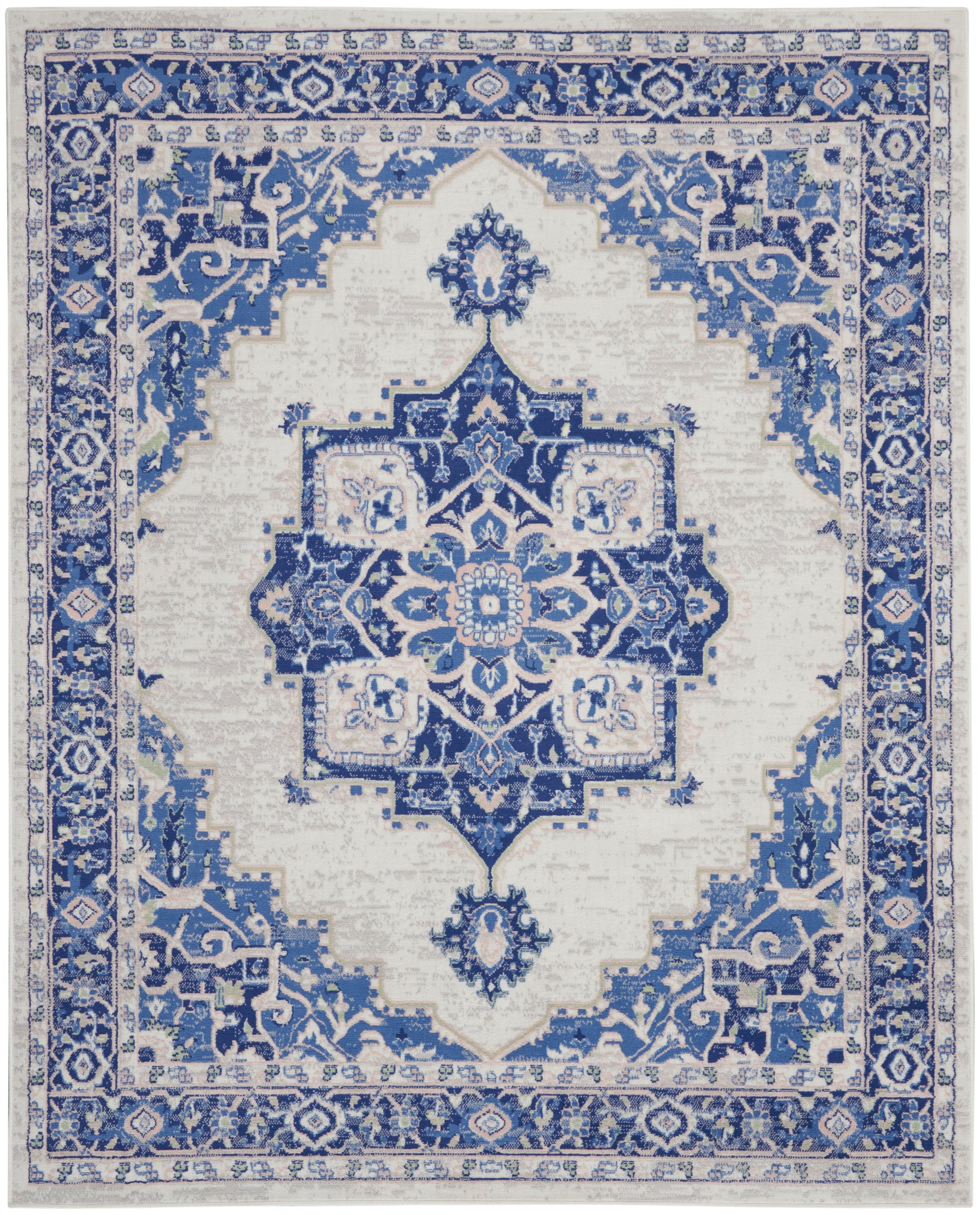 Nourison Whimsicle WHS03 Ivory Blue Area Rug  Blue