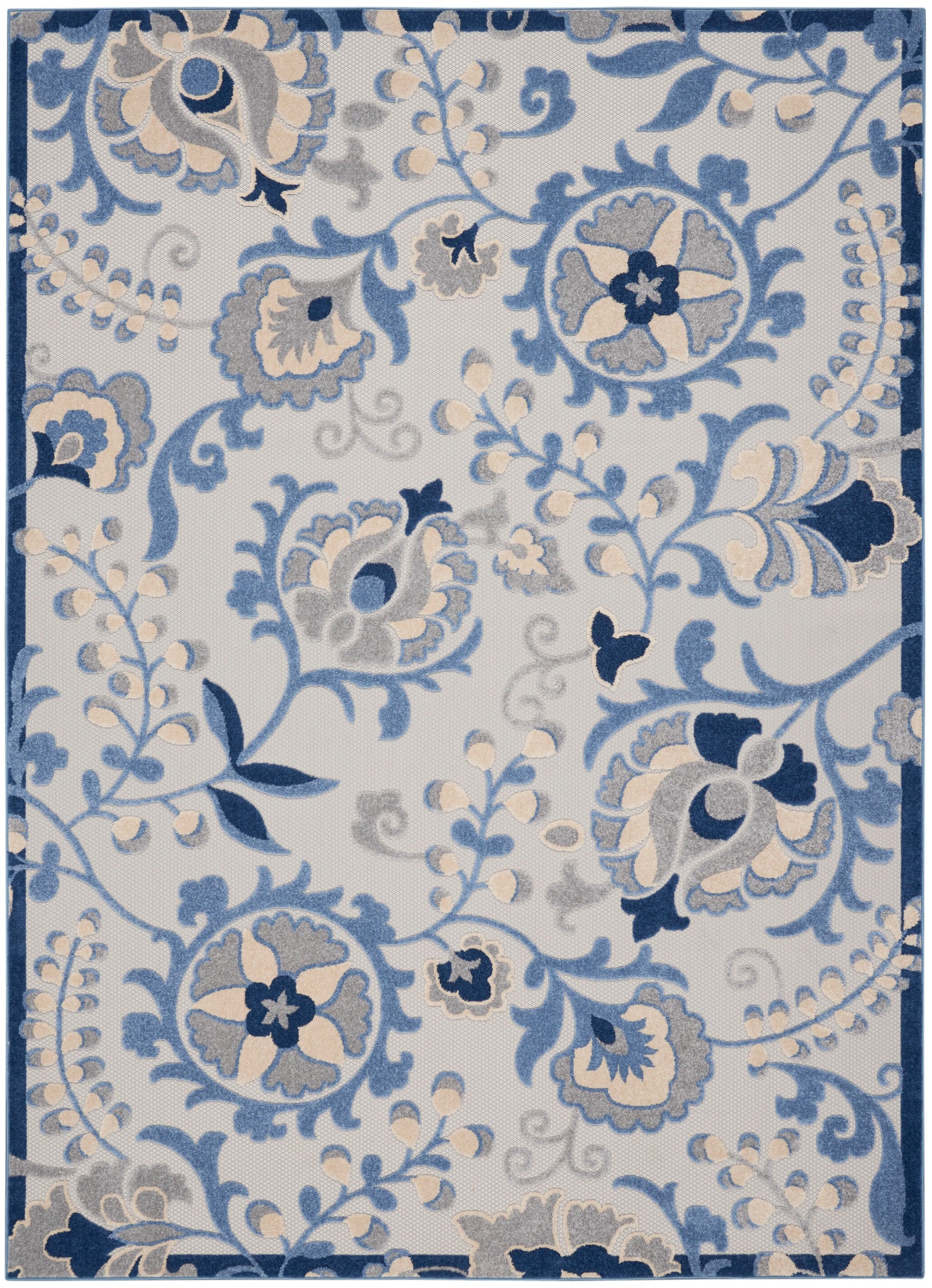 Nourison Aloha ALH17 Blue/Grey Area Rug  Blue