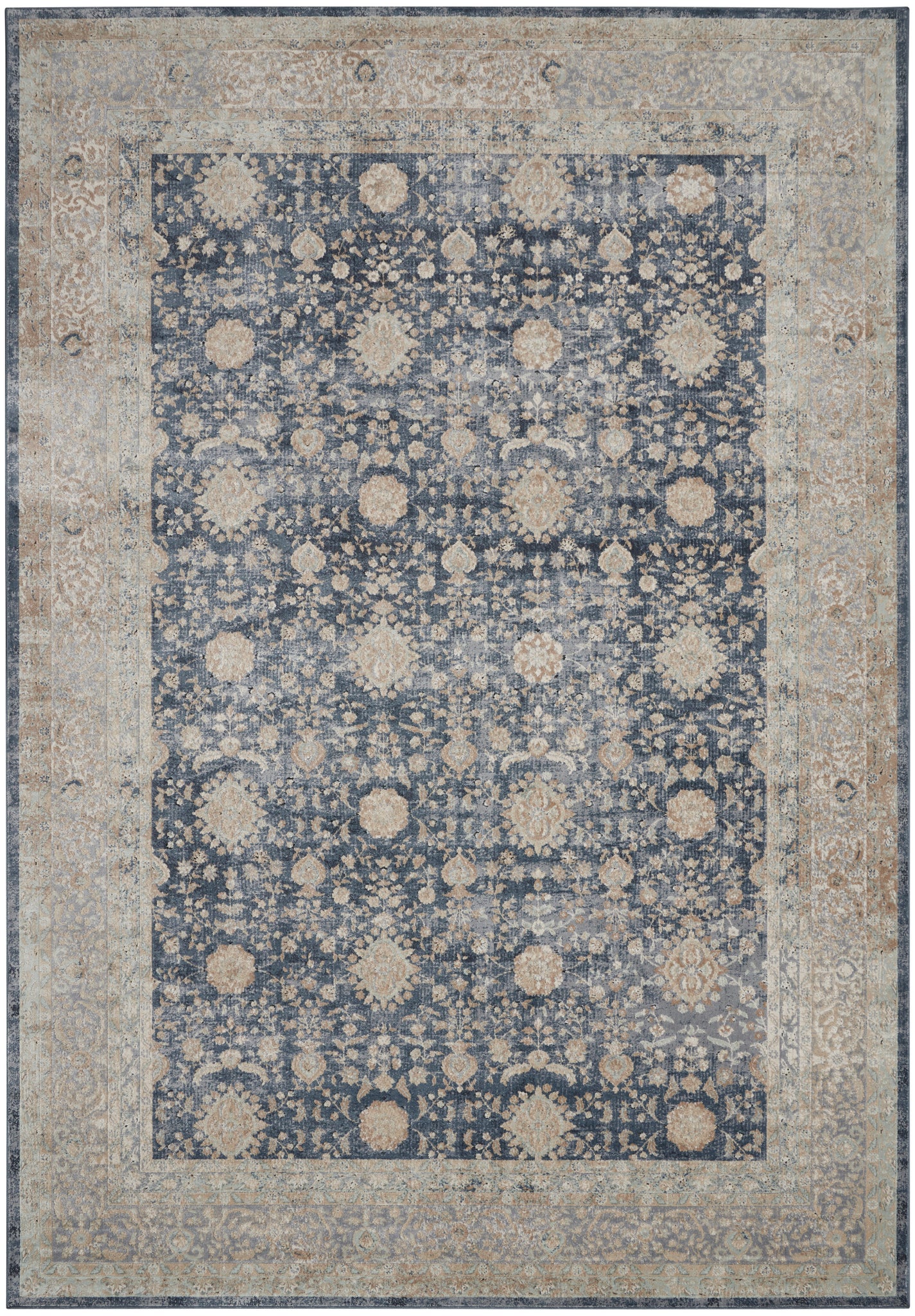 kathy ireland Home Malta MAI07 Navy Area Rug  Blue