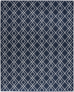 Nourison Modern Lines MOL01 Navy Area Rug  Blue