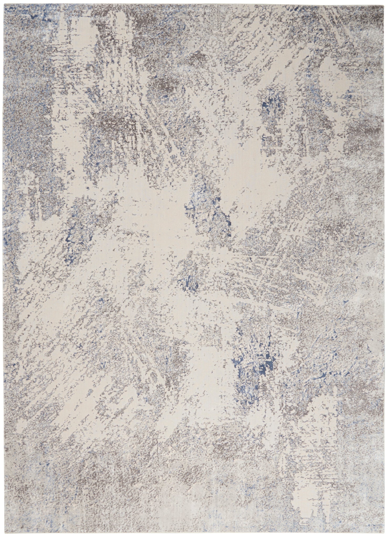 Nourison Silky Textures SLY06 Ivory/Grey Area Rug  Grey
