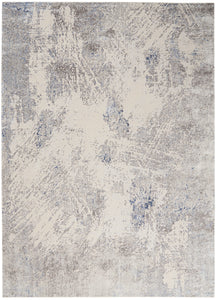 Nourison Silky Textures SLY06 Ivory/Grey Area Rug  Grey