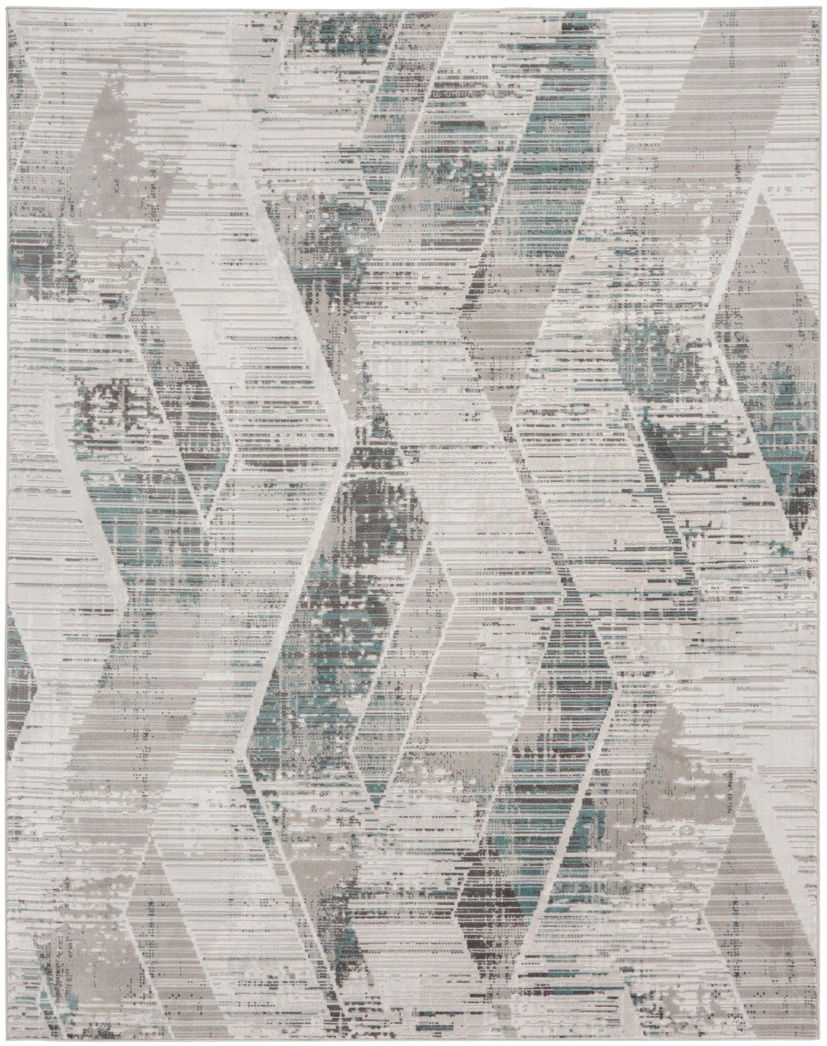 Nourison Thalia THL01 Grey/Beige Area Rug  Blue