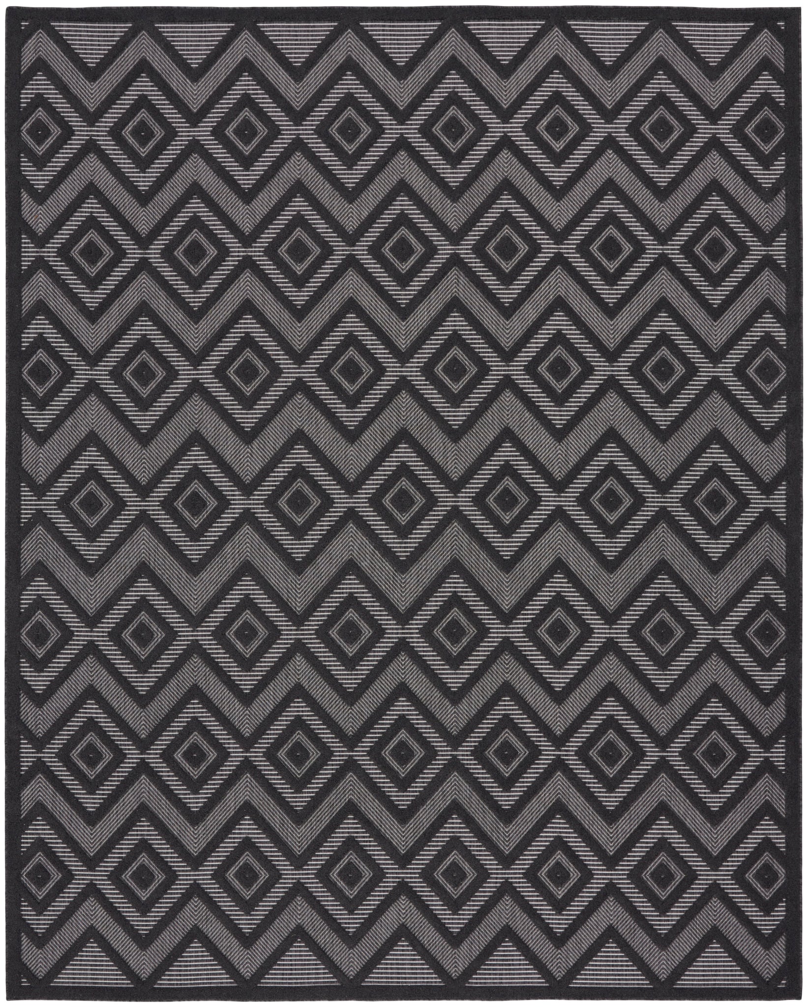 Nourison Versatile NRV01 Charcoal/Black Area Rug  Black