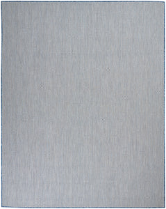 Nourison Courtyard COU01 Ivory Blue Area Rug  Blue